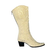 Load image into Gallery viewer, Ivory/Tan Python Brocade Modern Cowboy