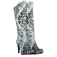 Load image into Gallery viewer, French Riviera Noir Knee High Stiletto