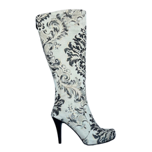Load image into Gallery viewer, French Riviera Noir Knee High Stiletto