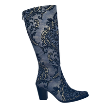 Load image into Gallery viewer, Denim & Gold Knee High