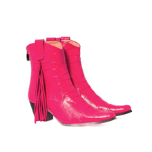 Load image into Gallery viewer, Sydney Pink Fringe Bootie
