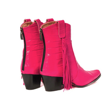 Load image into Gallery viewer, Sydney Pink Fringe Bootie
