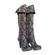 Load image into Gallery viewer, Natural Python Over the Knee Stiletto
