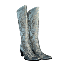 Load image into Gallery viewer, Light Blue & Ivory Knee High