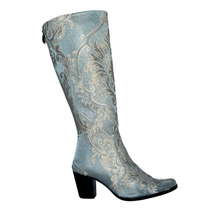 Load image into Gallery viewer, Light Blue & Ivory Knee High