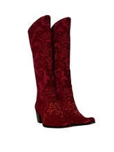 Load image into Gallery viewer, Crimson Damask Knee High