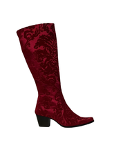 Load image into Gallery viewer, Crimson Damask Knee High
