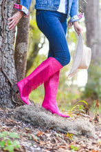 Load image into Gallery viewer, Pink Embroidered Fringe Tall Cowboy