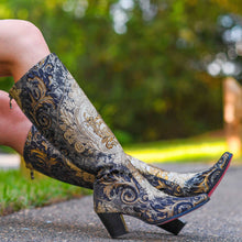 Load image into Gallery viewer, Black and Gold Knee High