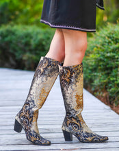 Load image into Gallery viewer, Black and Gold Knee High