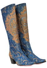 Load image into Gallery viewer, Denim and Gold Knee High