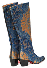 Load image into Gallery viewer, Denim and Gold Knee High