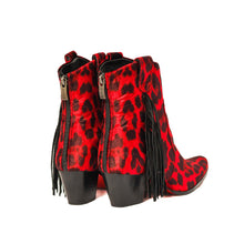 Load image into Gallery viewer, Red Jaguar Fringe Bootie