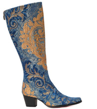 Load image into Gallery viewer, Denim and Gold Knee High