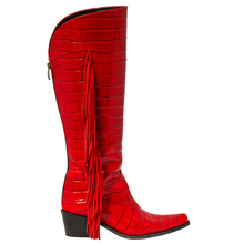 Load image into Gallery viewer, Sydney Red Fringe Tall Cowboy