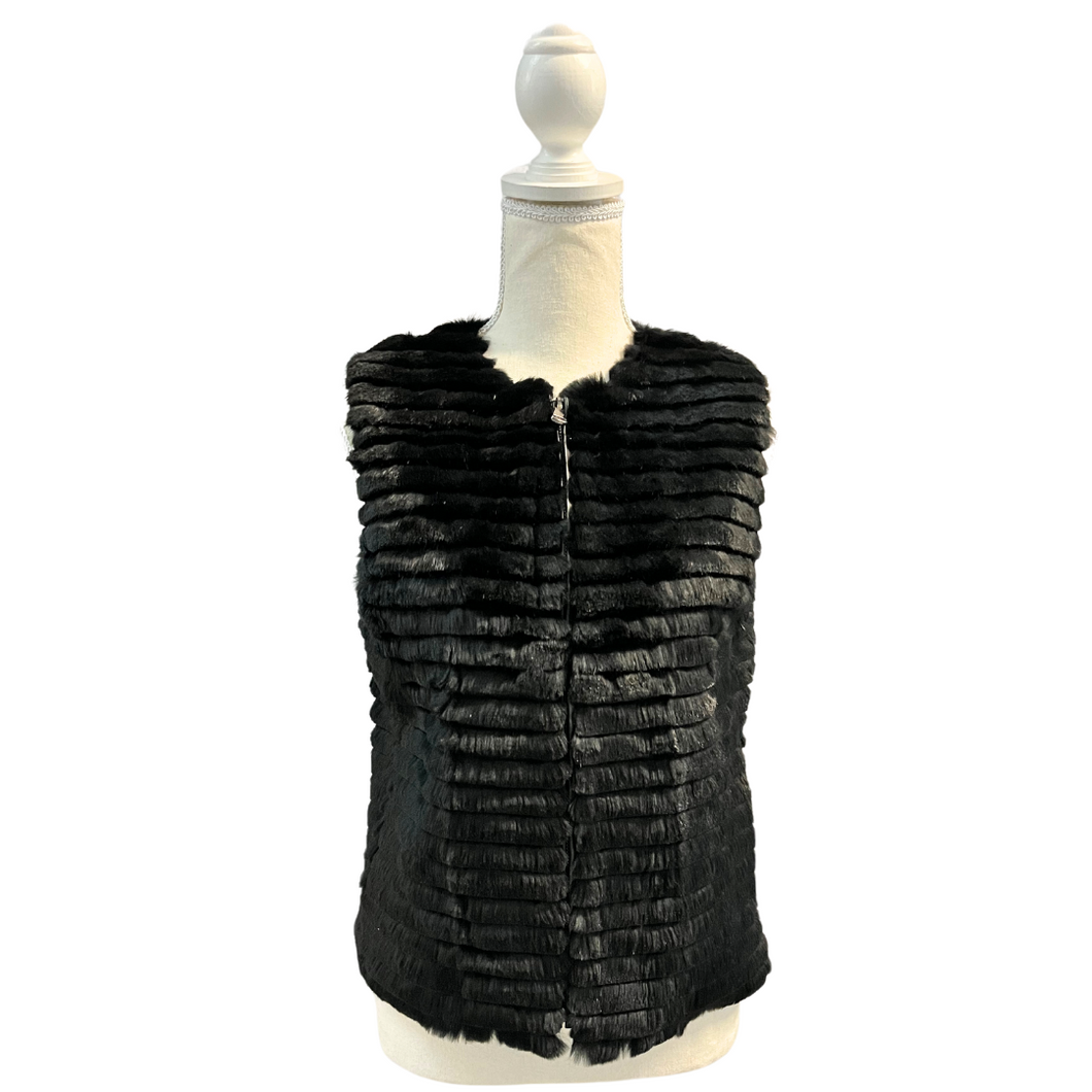 Black Fur Vest