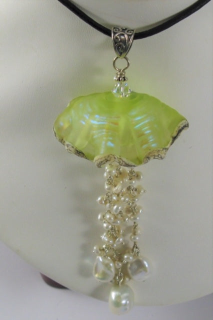 Green Jellyfish Necklace
