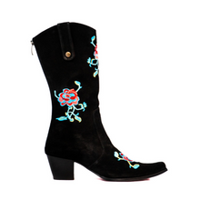 Load image into Gallery viewer, Telluride Black with Blue &amp; Red Roses Modern Cowboy
