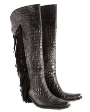 Load image into Gallery viewer, Manchester Black Fringe Tall Cowboy