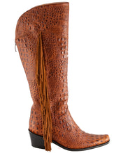Load image into Gallery viewer, Manchester Brown Fringe Tall Cowboy