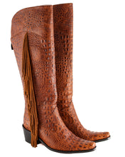 Load image into Gallery viewer, Manchester Brown Fringe Tall Cowboy