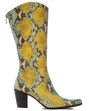 Load image into Gallery viewer, Vintage Southwest Yellow & Turquoise Python