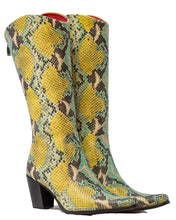 Load image into Gallery viewer, Vintage Southwest Yellow & Turquoise Python