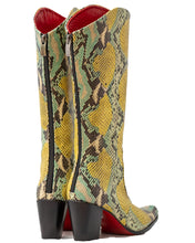 Load image into Gallery viewer, Vintage Southwest Yellow & Turquoise Python