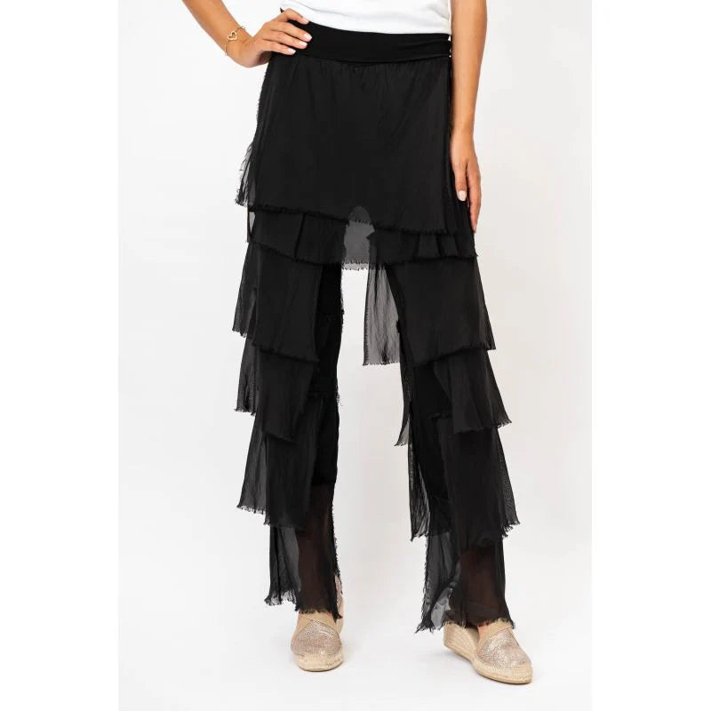 Silk Ruffle Pants