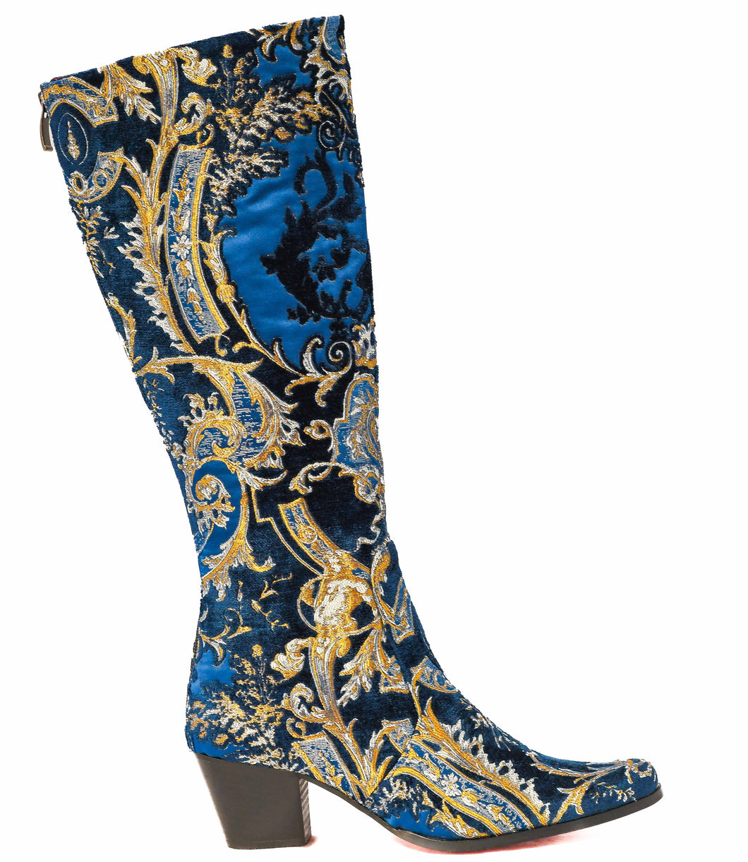 Navy and Gold Knee High