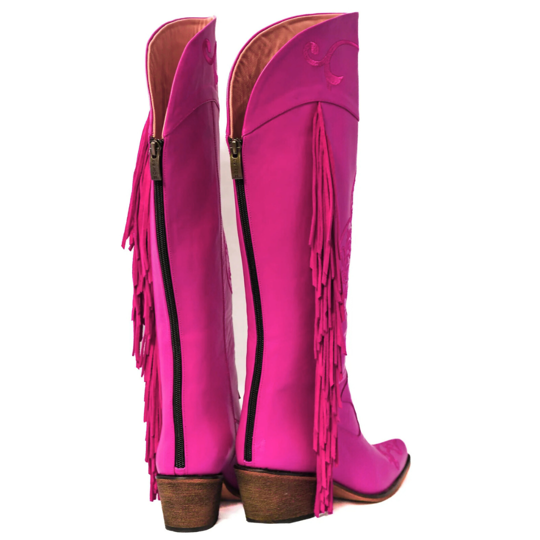 Pink Embroidered Fringe Tall Cowboy – Rockwell Tharp