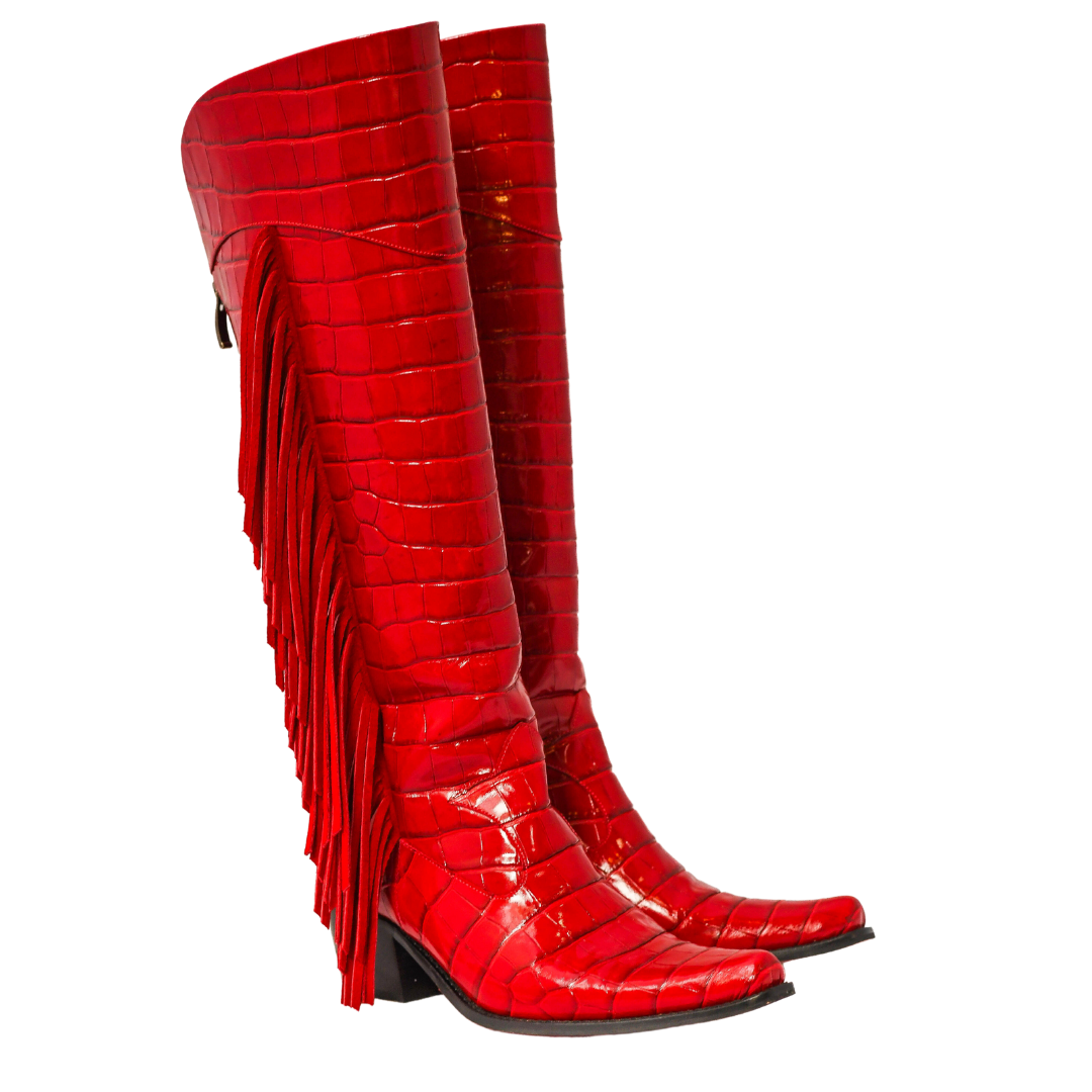 Sydney Red Fringe Tall Cowboy – Rockwell Tharp