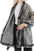 Load image into Gallery viewer, Brown/Gray Cashmere Fur Wrap
