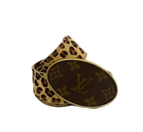 Vintage Louis Vuitton Oval Buckle & Leopard Belt