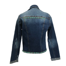 Load image into Gallery viewer, Turquoise Cowgirl Denim Jacket

