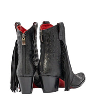 Load image into Gallery viewer, Manchester Black Short Fringe Bootie 
